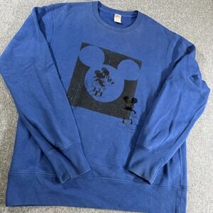 Uniqlo‎ UT Disney Mickey Mouse Blue Crewneck Sweatshirt Mens Medium